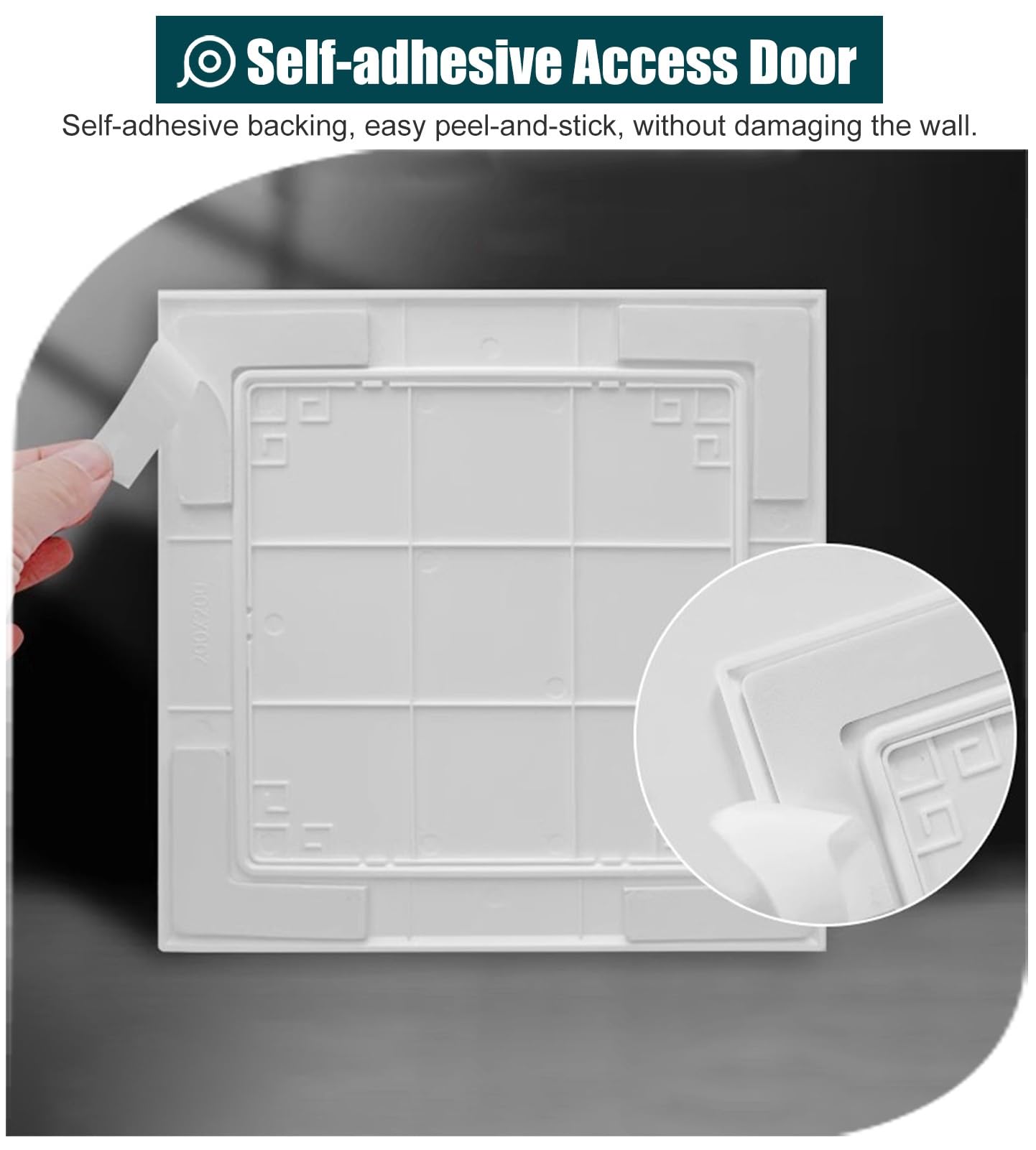 ZIMGOD Revisionsklappe Kunststoff-Zugangsklappe mit Druckknopf, Selbstklebende Wandlochabdeckung, Bündige Deckenabdeckplatte, Wasserabsperr-/Heizungs-/Kabel-Serviceklappe(Gray,330x330mm (13x13in))