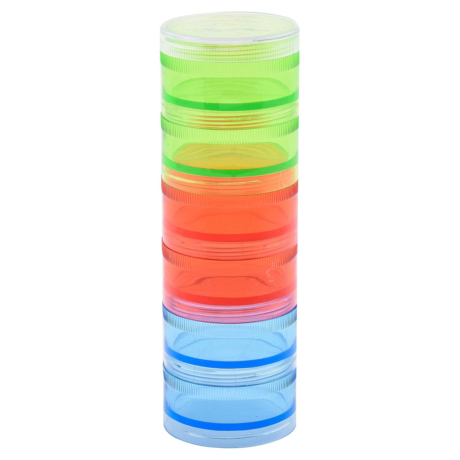 SOUTH BEND Multi-Color Screw Stack Jars – Colorful Plastic Storage Containers for Tackle Accessories