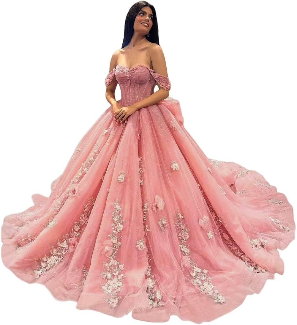 Ftupza 3D Floral Lace Beaded Ball Gown