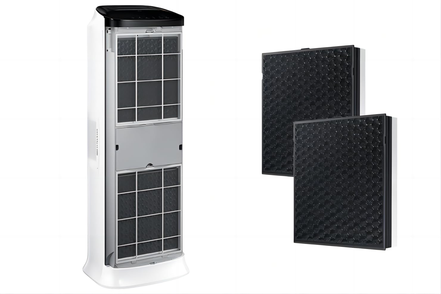 Set di 2 filtri per purificatore d'aria CFX-C100/EU, HEPA/carbone attivo, nero, compatibile con Samsung AX90R7080WD/EU purificatore d'aria