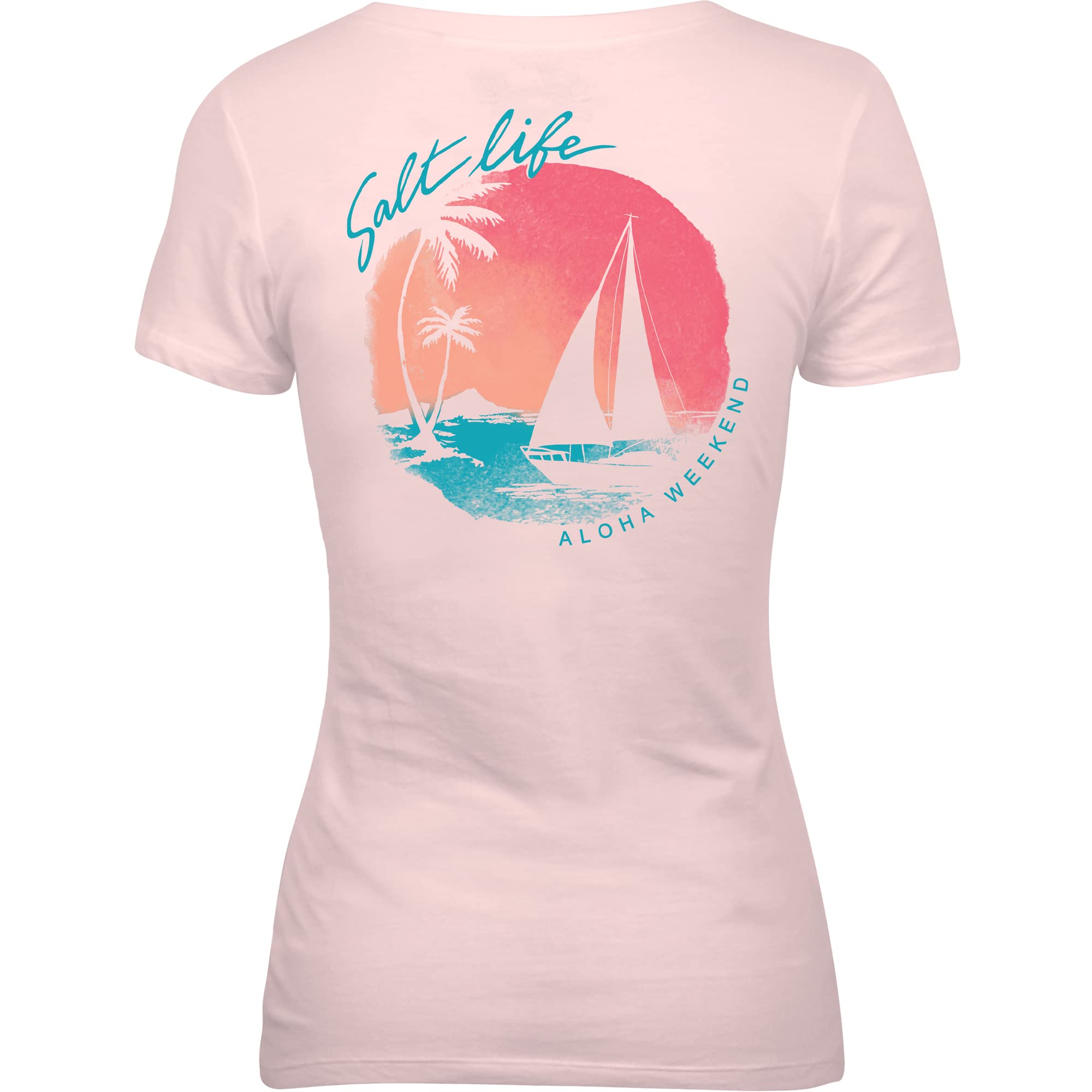 SALT LIFEmens Sailboat Island Short Sleeve Fitted Tee Shirt T-Shirt