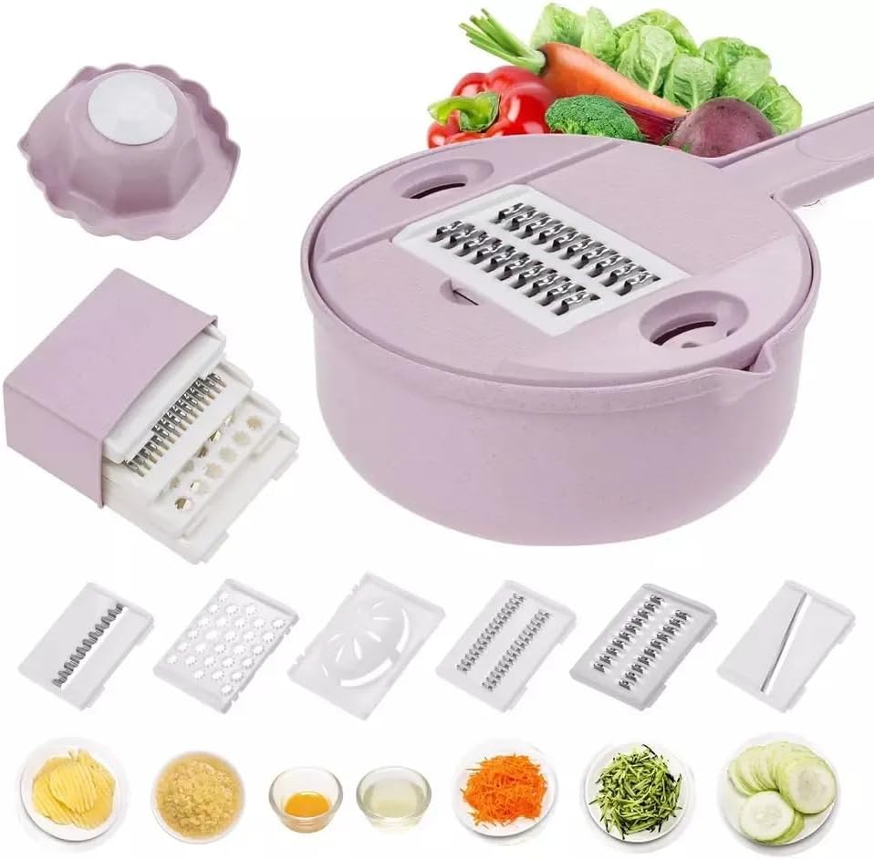 Miniatura 6 de Cortador de verduras multifuncional, rallador, triturador manual, nabo rallado, rebanador de patatas