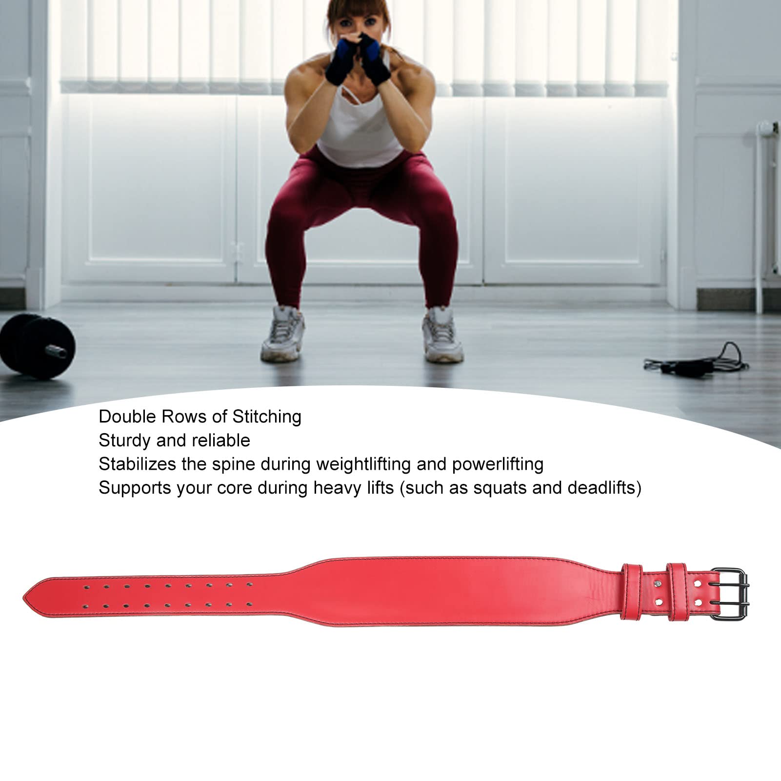 Cintura per sollevamento pesi per uomini e donne, ampia cintura regolabile per powerlifting, supporto anti-infortunio in vita con cuscino in EVA, cintura per bodybuilding in pelle bovina ispessita