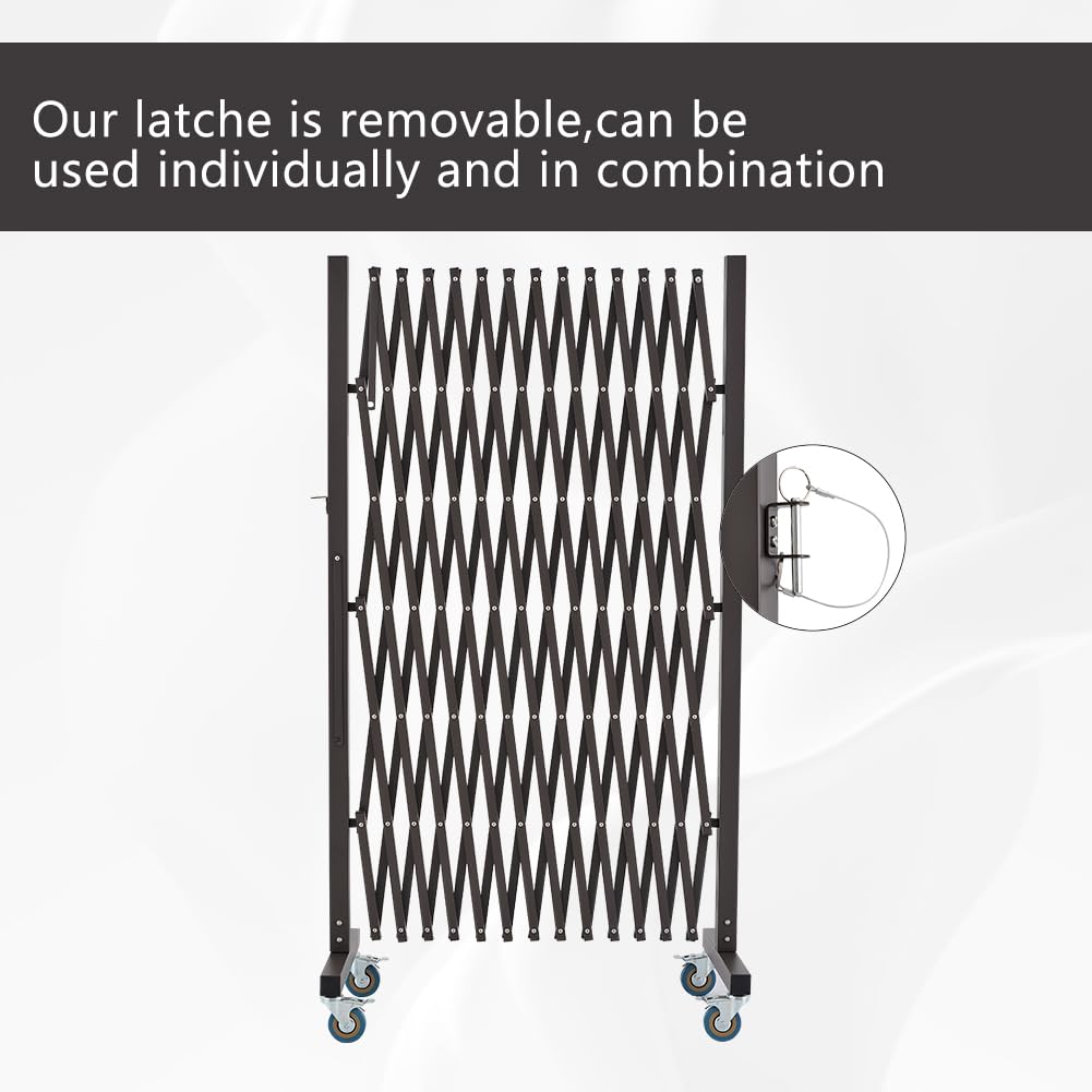 16.8 Ft Black Portable Crowd Control Barrier Expandable Metal Barricade ...