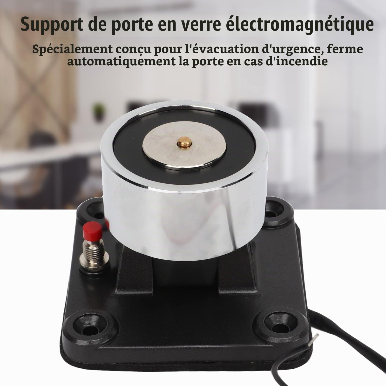 Support de Porte électromagnétique, Protection Contre Les Incendies en Alliage D'aluminium, Support de Porte en Verre Coupe-feu Normalement Ouvert, Anti-fumée, pour Portes