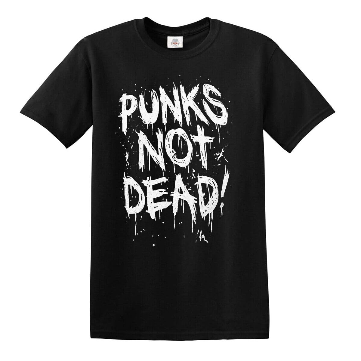 Punk Skull Biker Glam Rock Band Irish Punk Stiff Rock Sham T-Shirt Top (Black, L)