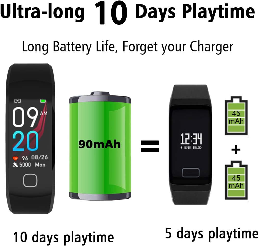 L8star Fitness Tracker 10 Days Playtime Battery Life