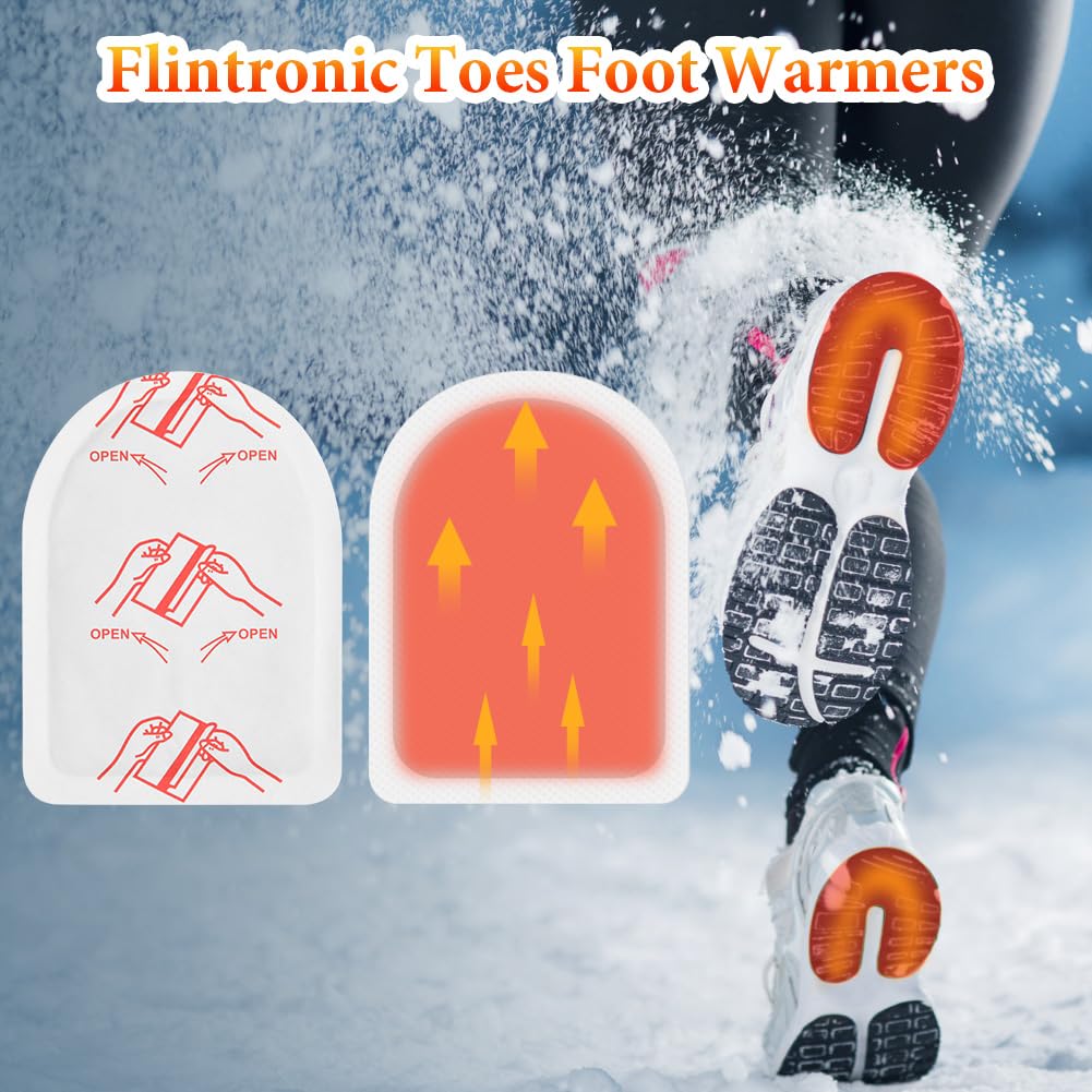 Flintronic Scaldapiedi Adesivi, Cuscinetti Scaldapiedi Extra Sottili e Confortevoli, Scaldapiedi Adatti per Attività All'aperto, Trekking