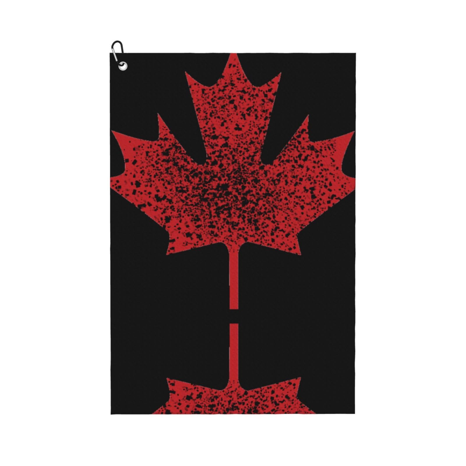 peiyeety Vintage Canada Maple Leaf Microfiber Golf Towel with Carabiner Clip, 16x24 Inch Absorbent Waffle Weave Towel for Golf Bags