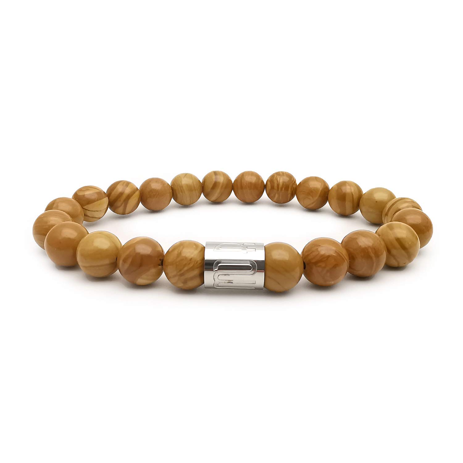 MorchicMorchic 8mm Genuine Gemstone Stretch Bracelet for Women Men Unisex, Natural Energy Crystal Stone Beads, Classic Simple Design Cuff Birthday Gift 7.5 Inch