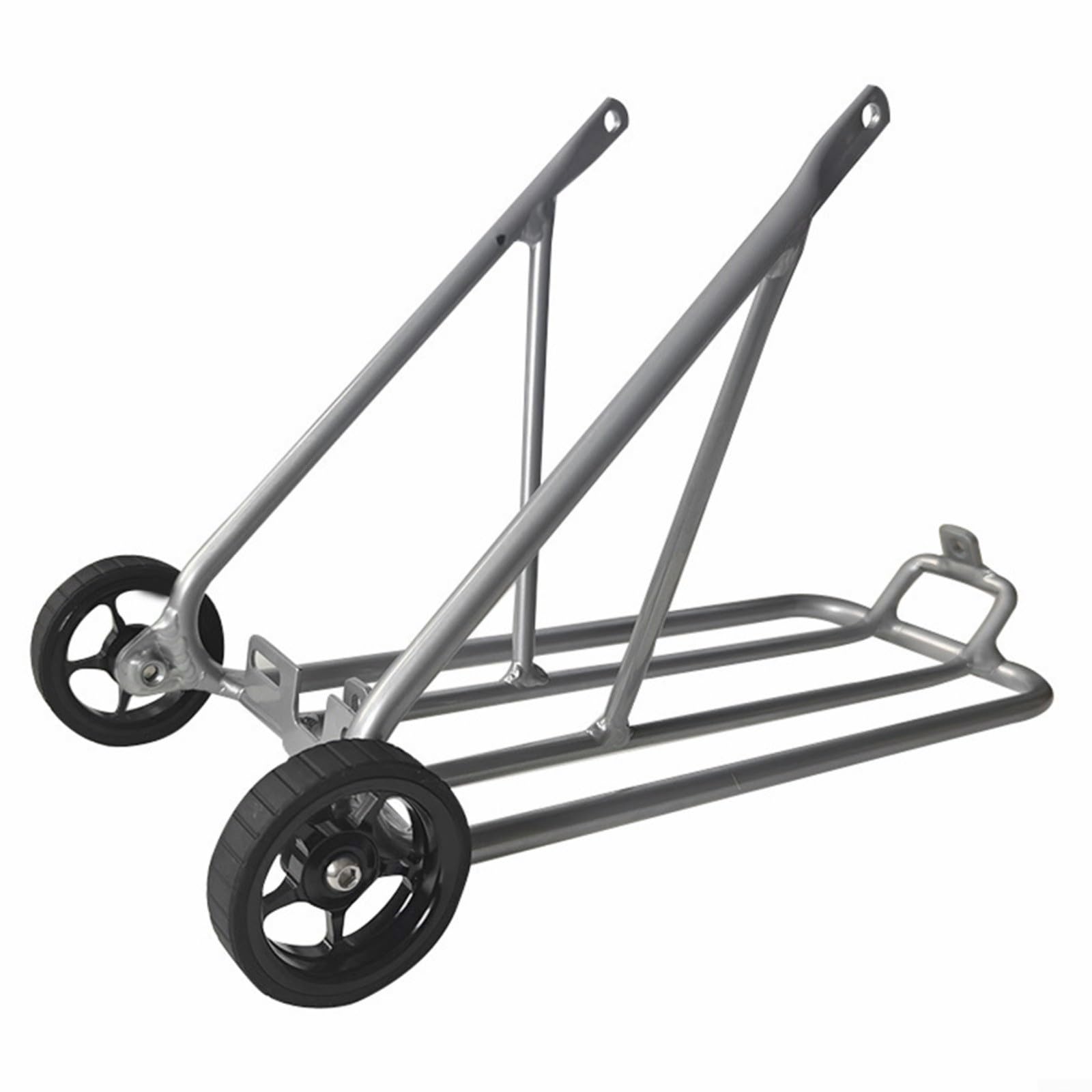 Fahrradträger aus Aluminiumlegierung, zusammenklappbar, mit einfachem Rad für Brompton, 40,6 cm (16 Zoll), Gepäckträger für Gepäckrahmen, kompatibel mit 1-3/8 Reifen