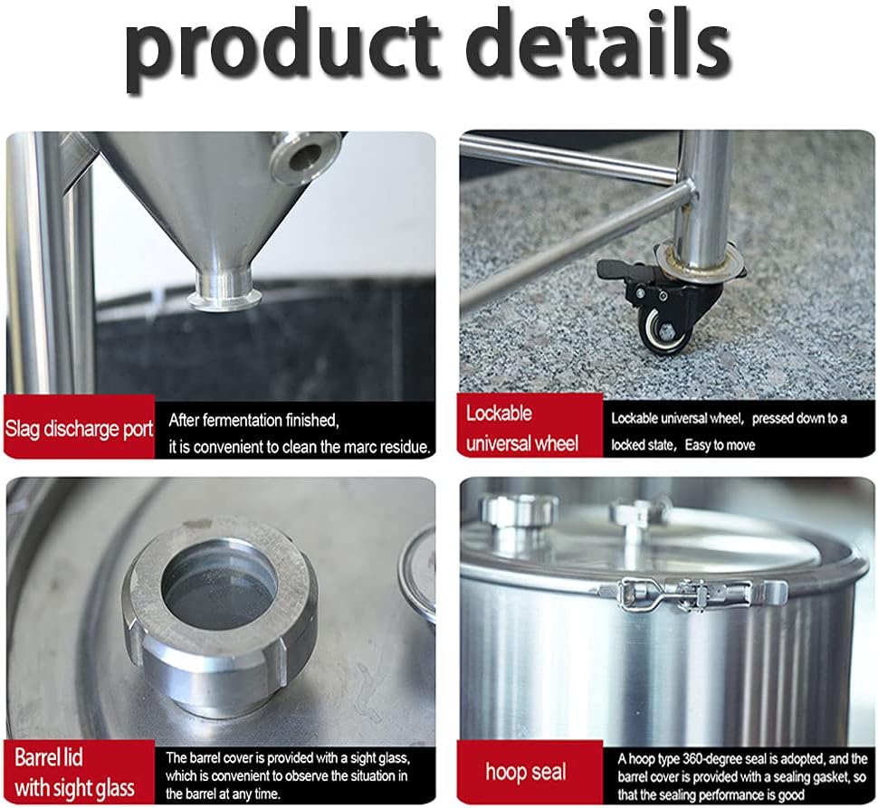 50L Stainless Steel Brew Fermenter Home Brewing Brew Bucket Fermenter With conical base Brewing Equipment