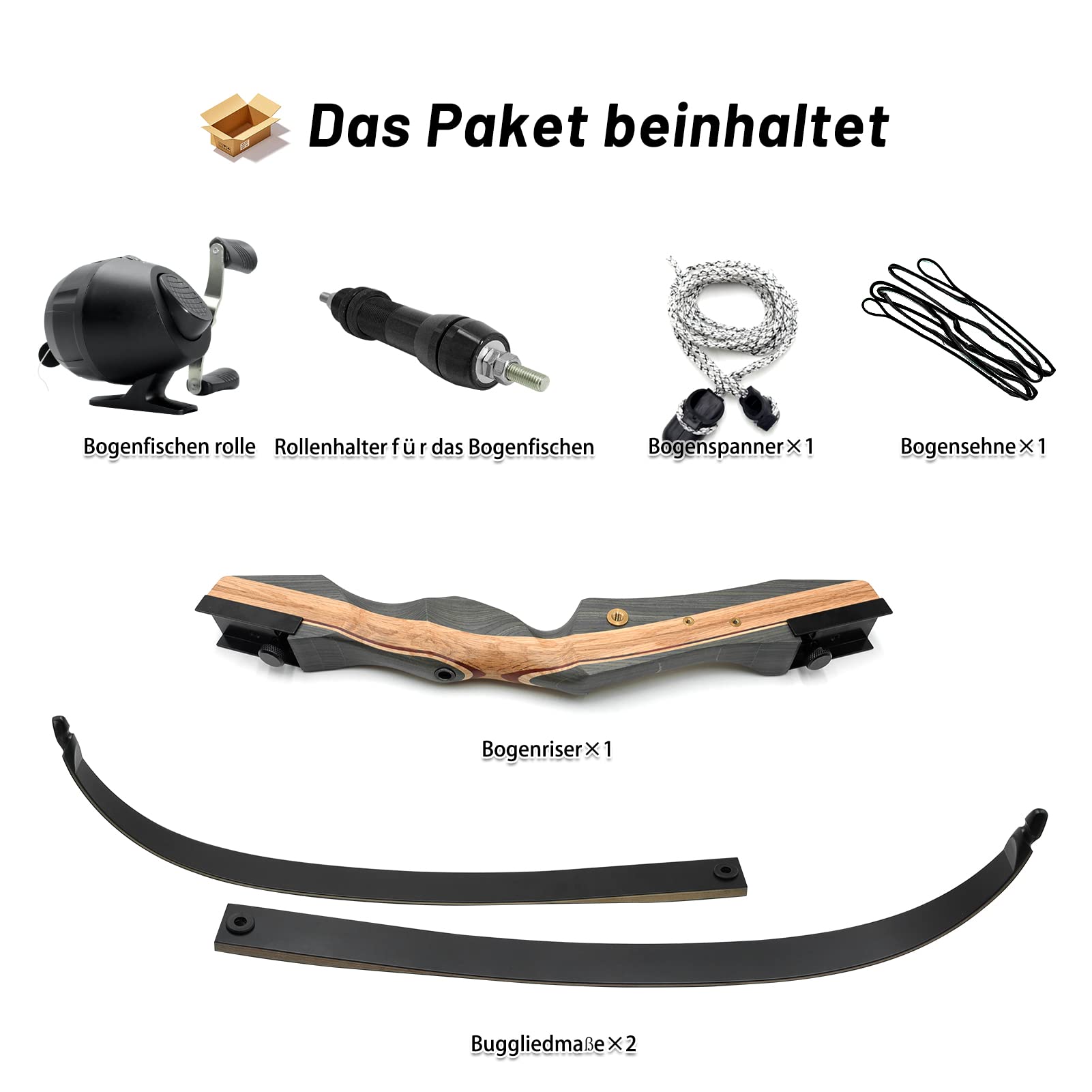 62 Zoll Profi Jagd Angeln Recurve Bogen Set 20-50lbs Rechte Hand Takedown Bogenfischen Bogen Mit Angelrolle Für Erwachsene Sportbogen