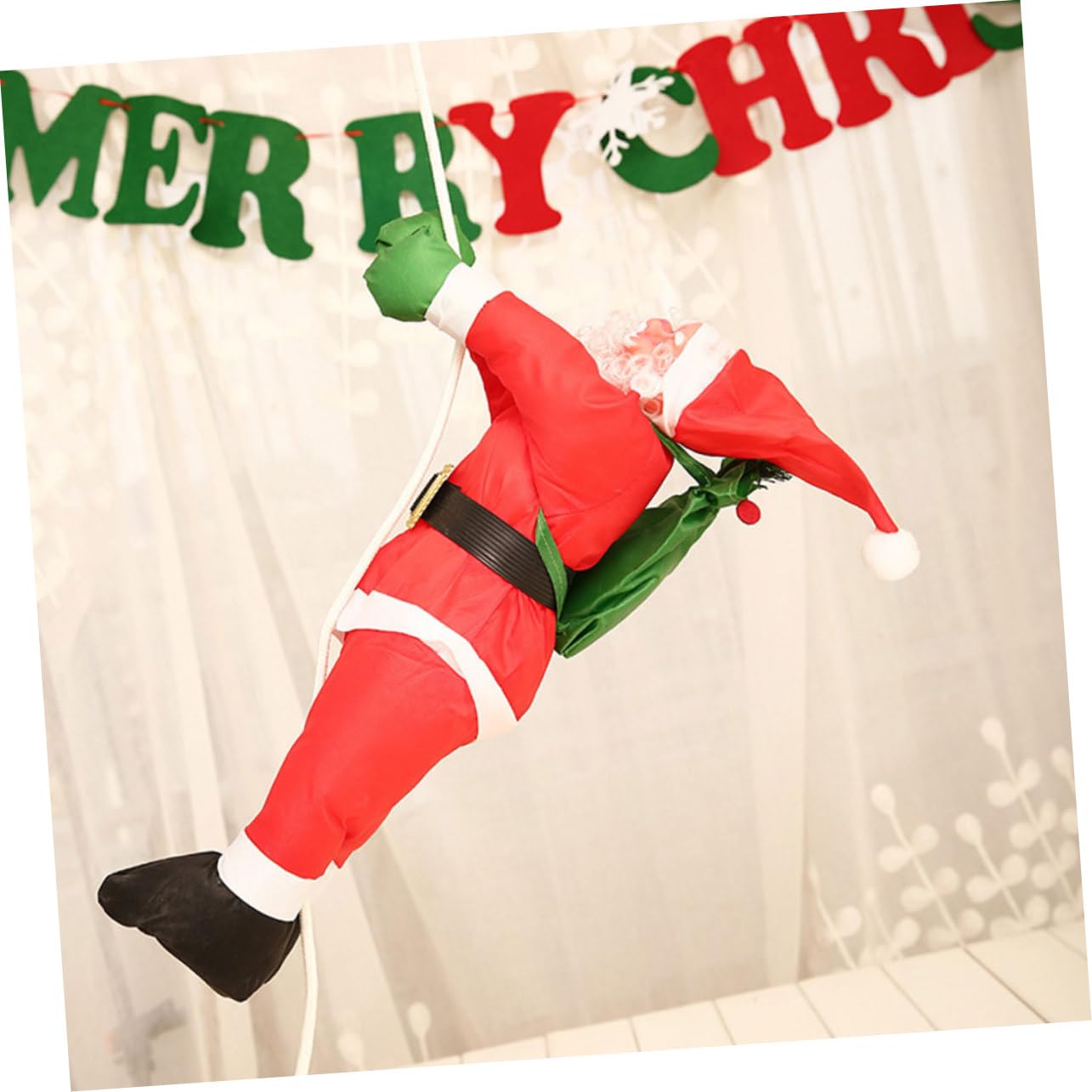 IMIKEYA 2 Stück 2 Weihnachtsanhänger Plüschpuppe Fenster hängende Weihnachtsmannpuppe Weihnachten weihnachtsbaumdeko weihnachtsbäume geschmückt Weihnachtsdekorationen Christbaumschmuck rot