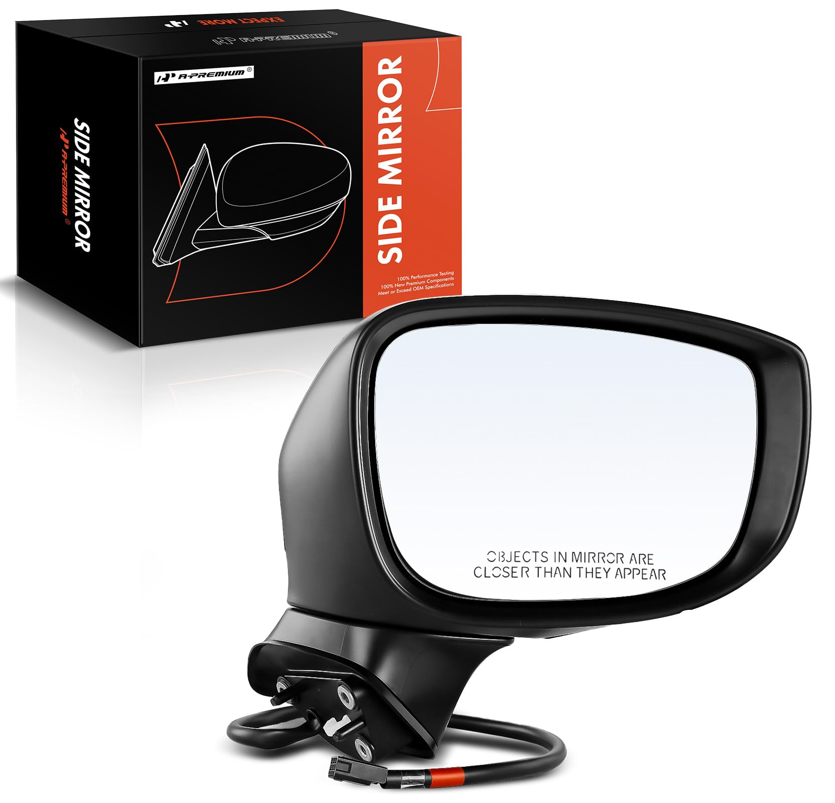 A-Premium Passenger Side Power Door Mirror - Compatible with Mazda CX-5 2017-2018 - Heated Manual Folding Black Outside Rear View Mirror with Turn Signal - Replace# TK70691G1