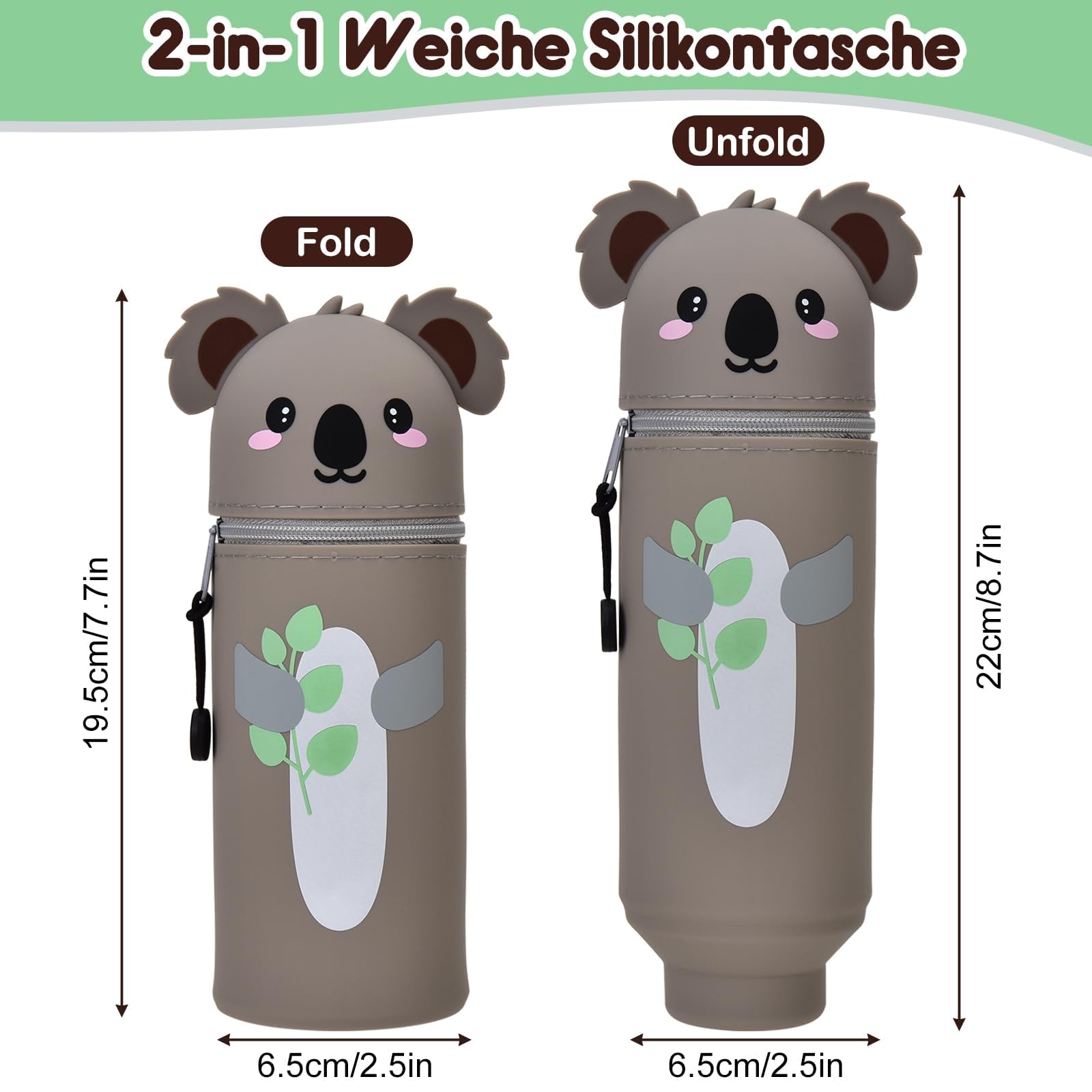 Trousse Kawaii Koala 6,3 cm x 18,5 cm