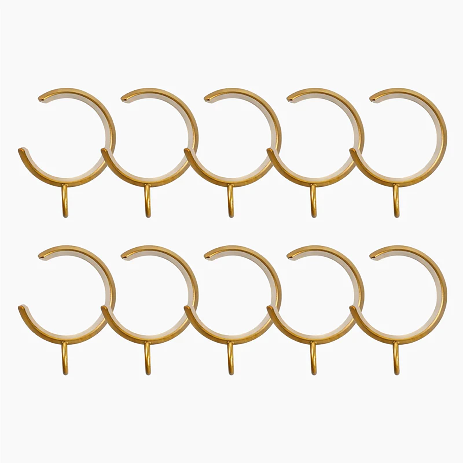 TWOPAGES 10 Pcs C Shaped Bypass Burnished Brass Curtain Rings