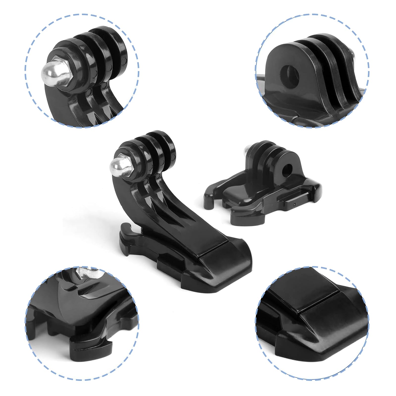 8 Supporti Adesivi Go Pro Per Casco – 4 Curvi + 4 Piatti Con Colla 3M, Compatibili Con Hero 12/11/10/9/8/7/6/5/4/3 E Action Cam Simili - 2