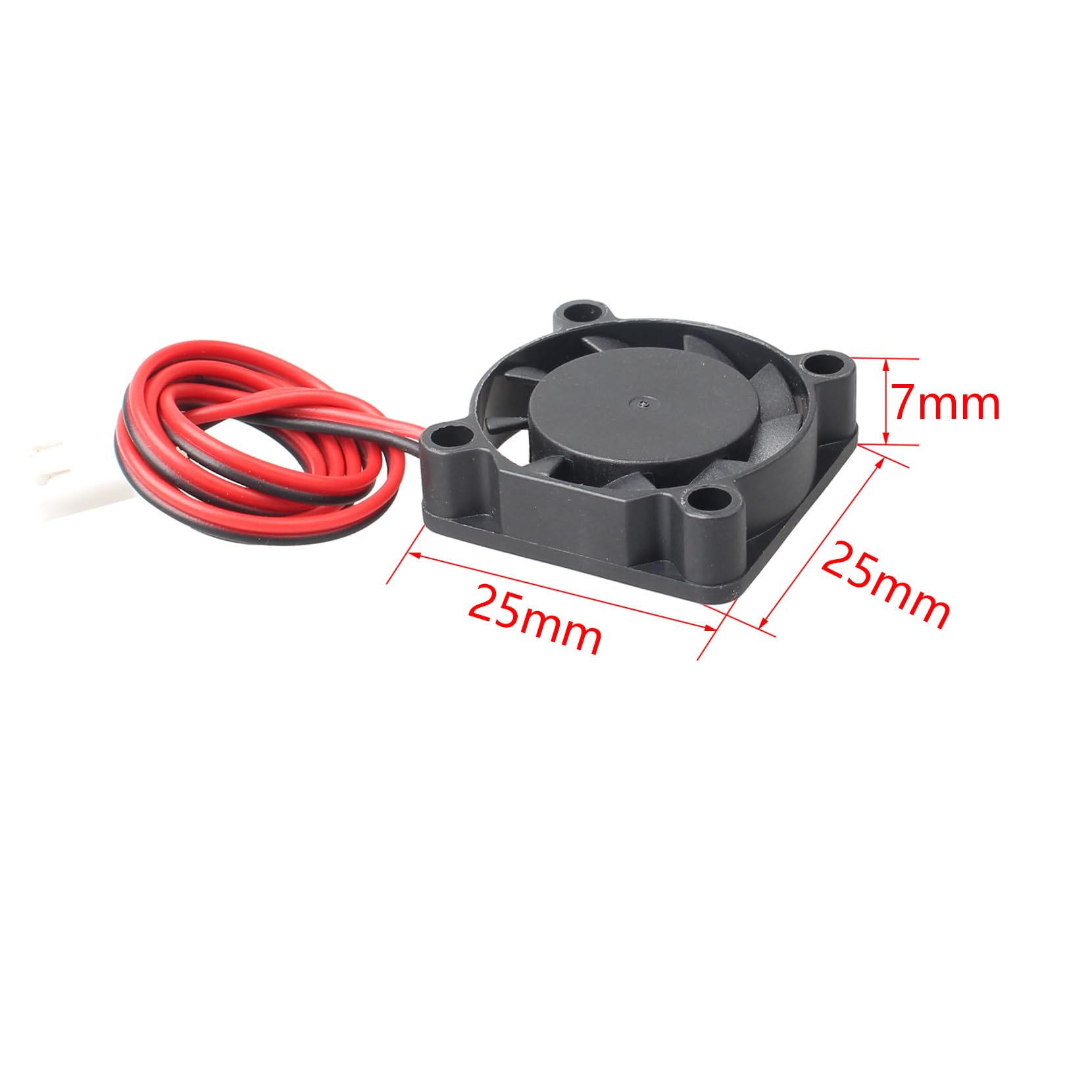 4 mini ventole di raffreddamento senza spazzole silenziose fai da te 25 x 25 x 7mm 2507 DC 5 V compatibile con computer portatile notebook scheda grafica 3D stampante PC CPU radiatore PCB