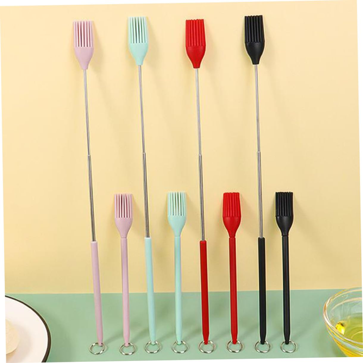 TOYANDONA 5 Sätze Grillbürste Aus Silikon Kuchen Backpinsel Herstellung Für Einfügen Heftbürsten Basterpinsel Aus Silikon Kleiner Silikonpinsel Kleiner Heftpinsel Kieselgel 4 Stücke * 5