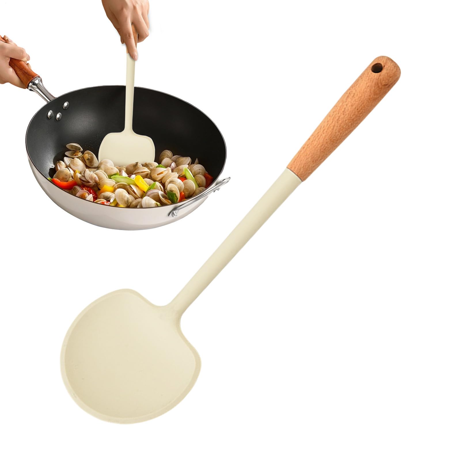 Silikon Pfannenwender Spatel Hitzebeständig Hitzebeständiges Servier- Und | Antihaft Silikon Pfannenwender Für Picknick Braten Bäckerei Suppen Zubereitung Haushalt Restaurant Camping