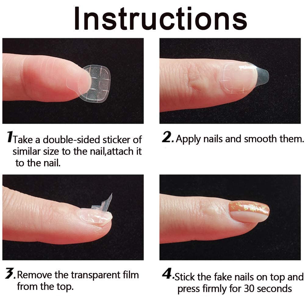 FAVHOME 192‑Piece Double‑Sided Nail Adhesive Tabs (Jelly Gel Stickers) | Waterproof, Breathable & Super Sticky Press-On Nail Tabs for Salon-Quality Hold