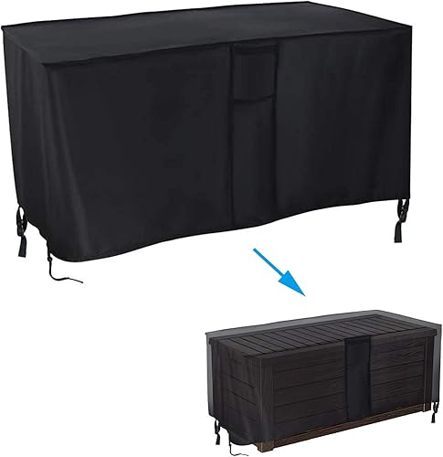 Aidetech Keter Westwood - Funda para caja grande de resina de 150 galones, cubierta de caja de almacenamiento para muebles de patio, impermeable, a