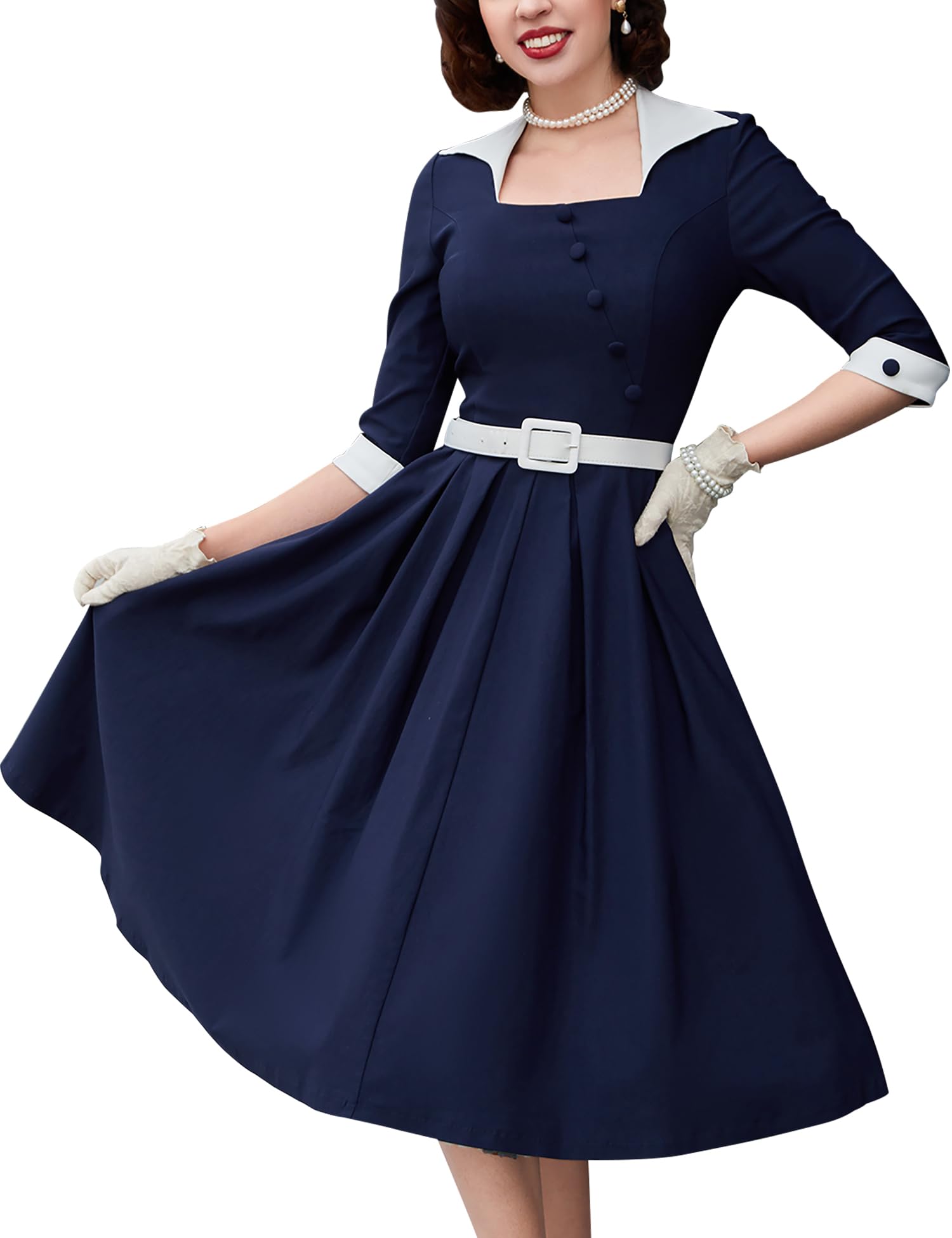 MUXXN 50s Retro Swing Midi Dress