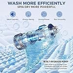 20Lbs Portable Washing Machine Nictemaw Portable Washer, 2.8 Cu.ft Washer and Dryer Combo with Drain Pump, 10 Programs 8 Water Level Compact Laundry Washer for Home, Apartment, RV, Dorms - Image 5