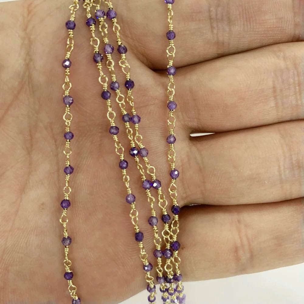 Catena con Nappa Fatta a Mano in Pietra del Sole con lapislazzuli Naturale placcata in Oro 18k, Fai da Te, per Collana, Bracciale, cavigliera, Occhiali, Maglioni 500 cm