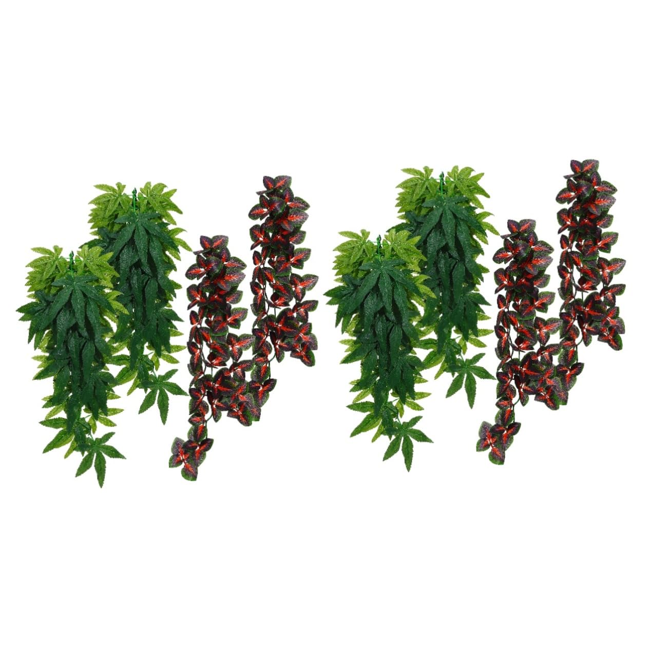 Milisten 8 Pièces Plante Artificielle en Rotin Plantes pour Habitats De Reptiles Accessoires De Réservoir De Serpent Fausses Plantes pour Reptiles Décorations De Terrarium Plastique