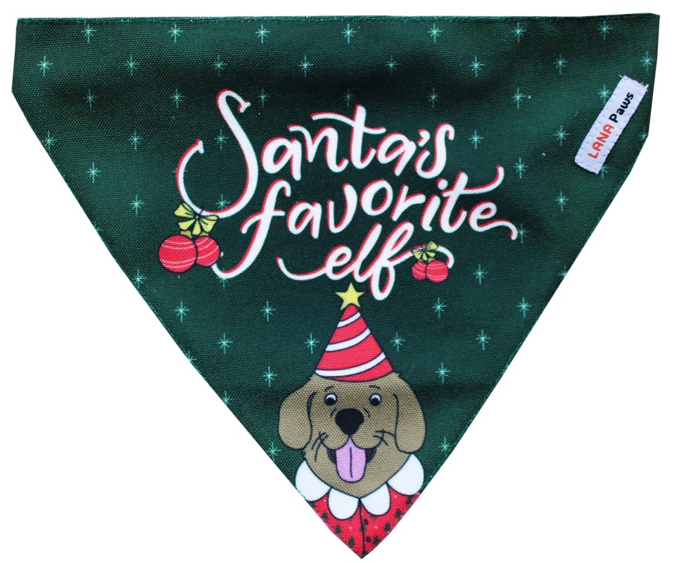 Lana Paws Santas Favourite Elf Adjustable & Comfortable Christmas Dog Bandana Scarf, S-M (B079X5LSB1) Amazon Price History, Amazon Price Tracker