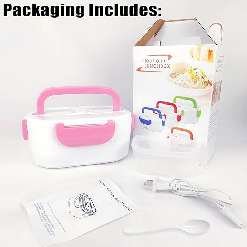 Miniatura 29 de Lonchera eléctrica 2 en 1, calentador de alimentos 12 V, 24 V, 110 V, calentador de alimentos portátil para automóvil y hogar, caja Bento térmica