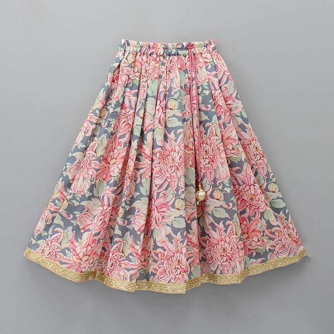 Girls Wedding Ethnic Western Wear Rayon Printed Readymade Traditional Lehenga Blouse And Dupatta Choli 3-4T Multicolour image 7 of 8 B0DGQKB5KP