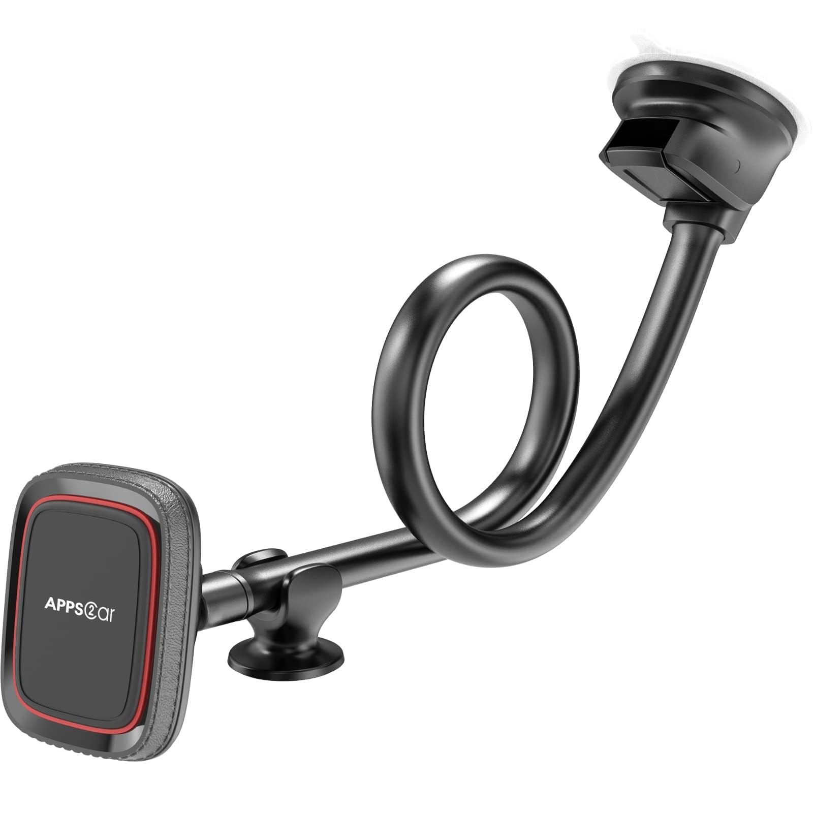 APPS2Car Magnetic Phone Holder for Car, Anti-Shake Dashboard & Windshield Phone Mount for Truck [Flexible Long Arm], Gooseneck Car Phone Holder [6 Strong Magnets] Fit for iPhone & Android Smartphones