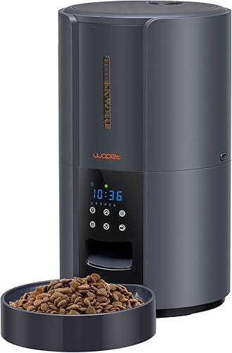 Miniatura 1 de WOPET FT70 Plus - Alimentador automático para gatos dispensador de alimentos secos para mascotas de 5 L con bolsa desecante para gatos y perros