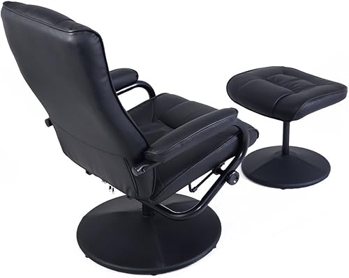 Miniatura 8 de Giantex Sillón reclinable para sala con taburete para apoyar los pies color negro