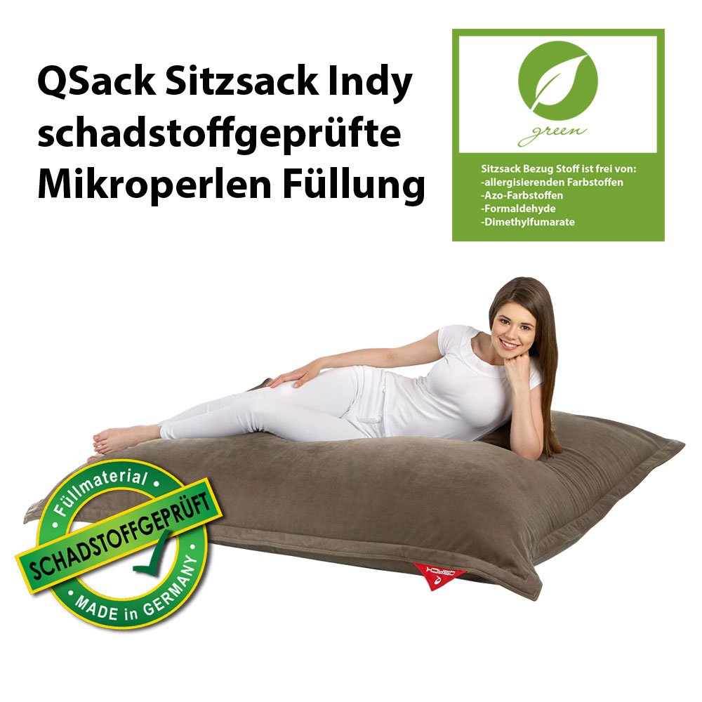 Saco de Asiento Indy, con relleno y schadstoffgefprüfte EPS toxproof microperlas, 140 x180 cm Indoor – Puf XXL