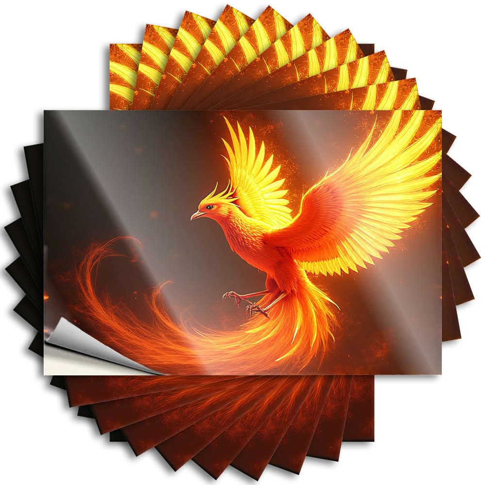 Lake Window Bumper - A Fiery Phoenix Soars with Wings Spread Wide Cats Durable Sticker Easy Apply for Dart Decor(6X9CM)