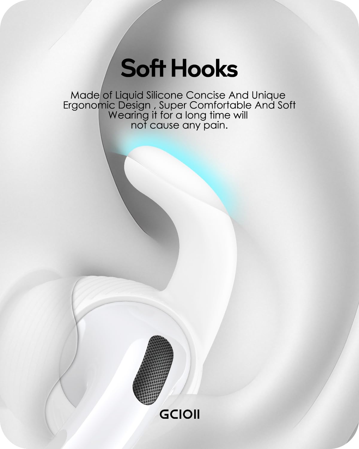 Gcioii 4 paia di gommini per AirPods 4, con custodia aggiuntiva per riporre gli auricolari, con cancellazione del rumore, antiscivolo, compatibili con Apple AirPods di quarta generazione (S e L)