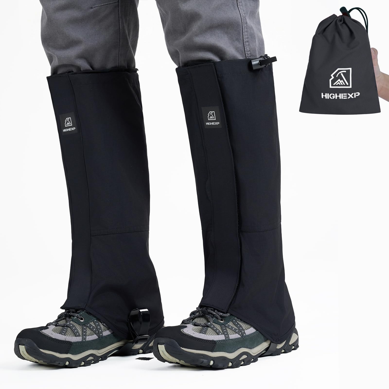HIGH EXPERIENCE Leg Gaiters 100% Waterproof Adjustable Shoe Snow Boot Guard Gators for Hiking Shoe Cover Hunting Snowshoeing Climbing Walking for