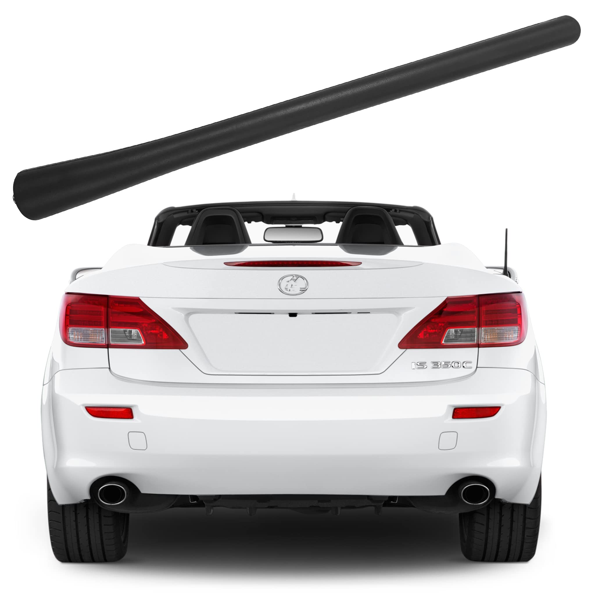 Rubber Antenna for Lexus IS350 Convertible (2010-2015), Lexus IS250 Convertible (2010-2015) Antenna - 7 Inch Car Wash Proof, Internal Copper Coil Antenna Mast Replacement