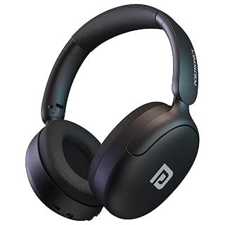 Portronics Muffs M5 Over Ear Hybrid ANC Bluetooth Headphone with Upto 50 Hours Playtime, Quad Mic, Transparency Mode, Gaming/Music Mode, BT V5.3, Adjustable Fit, Type C Fast Charging(Black) - Amazon product rated Grade B