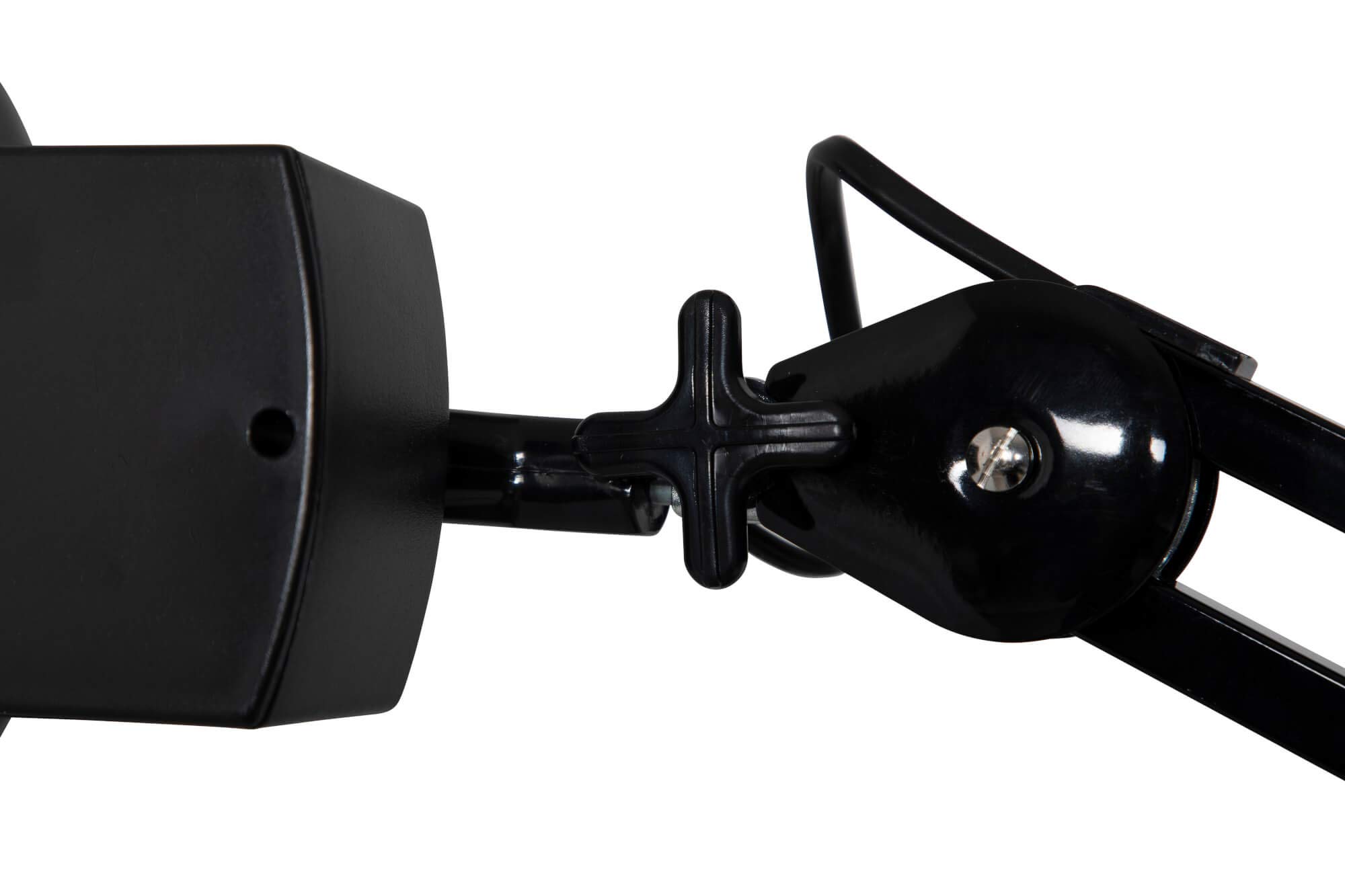MAUL Lámpara lupa LED MAULviso negra de pie para trabajos finos | aumento cómodo 1.75x, luz uniforme sin sombras, brazo metálico ajustable, base estable, enfoque preciso