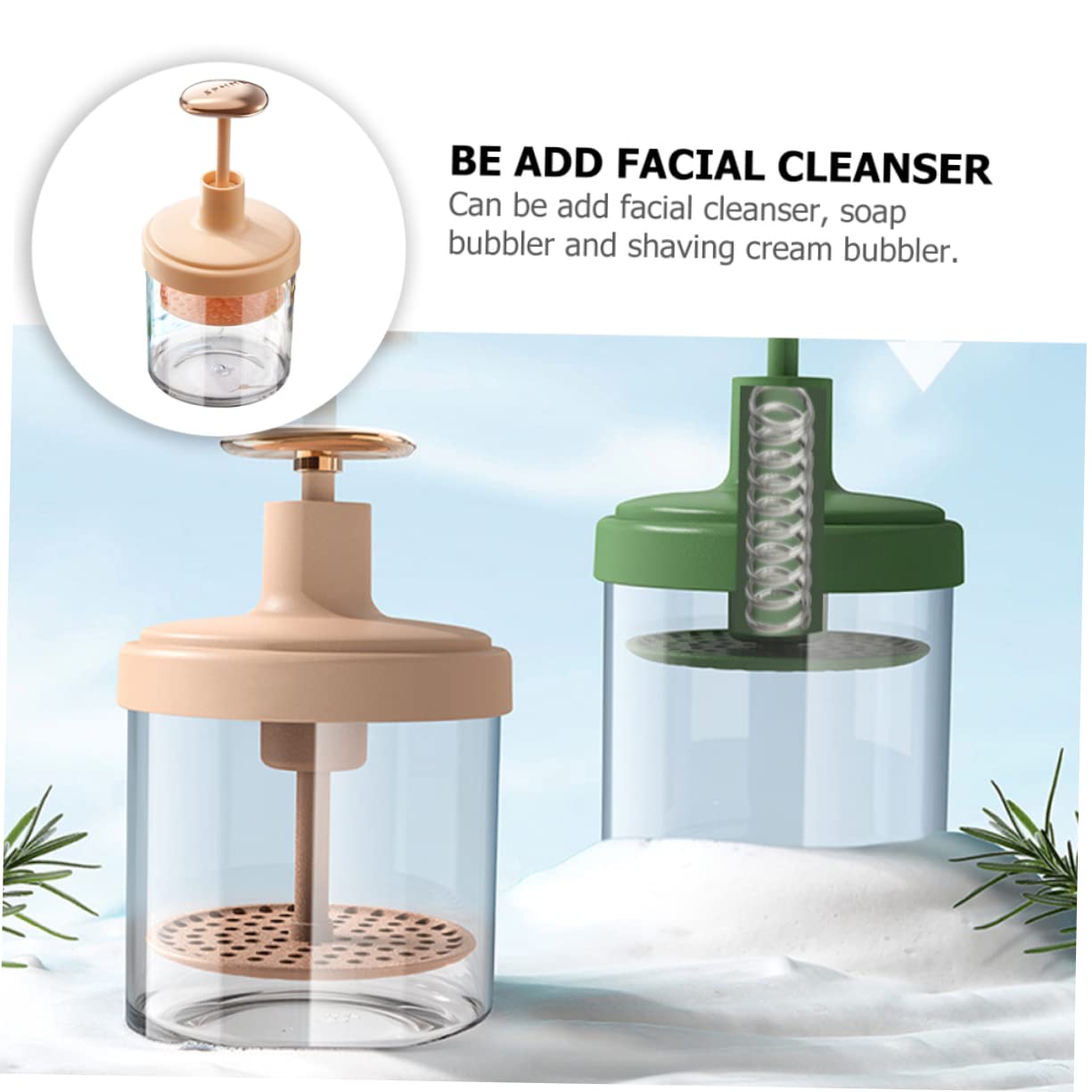 FRCOLOR Blaser Lot de 4 bouteilles de toilette blanches pour la fabrication de mousse pour le visage pour le visage Mousse nettoyante en Maker Cup Alimentation pétillante pp