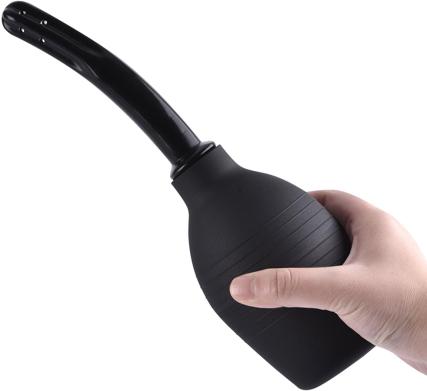 Enema Bulb, Silicone Douche for Men Women Enema Kit, Comfortable Medical Kits Anal Cleaner - 10oz (Black)