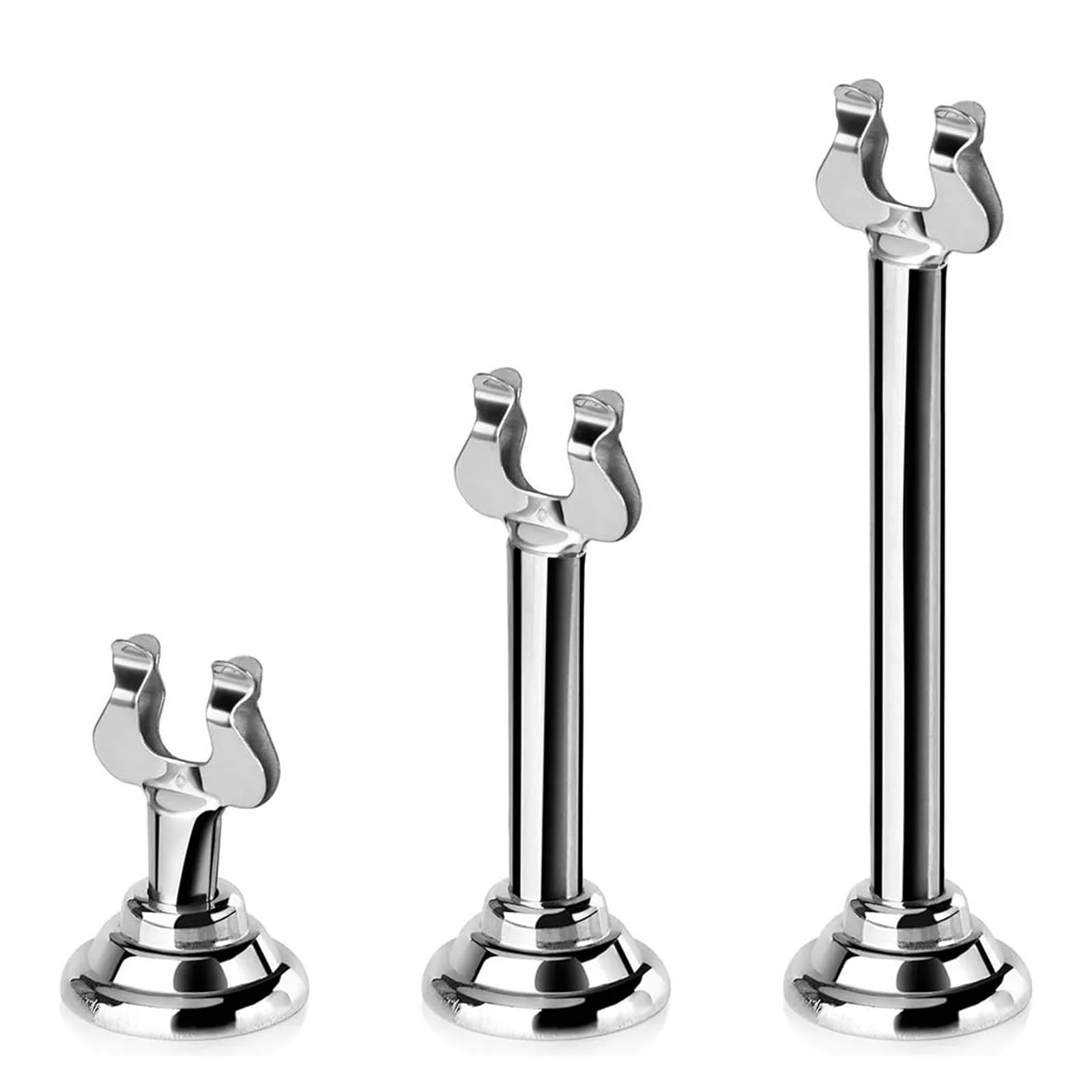 Tischkartenhalter 1,5/3,2 Zoll Silber Triton Harfenclip-Stil, Tischkarten-/Tischnummernhalter(Silver 3.2inch,6PCS)