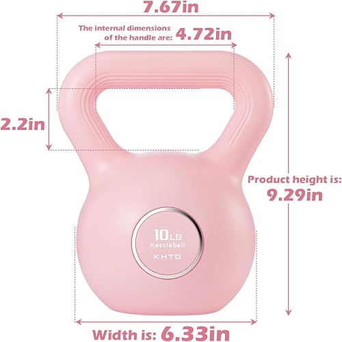 Miniatura 3 de KHTO Juego de pesas rusas para entrenamiento de fuerza rosa, pesas rusas para equipo de gimnasio en casa