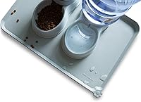 Vista 5 de Hoki Found - Bandeja de silicona para comida de mascotas, tamaño L, tapetes antideslizantes para comederos de perros y gatos, impermeable, tapetes