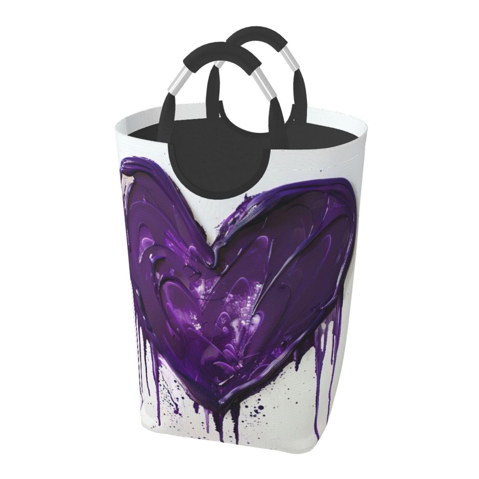Sac à linge violet grand volume avec poignées alu ergonomiques et pliables